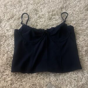 Navy Lace Trim Camisole